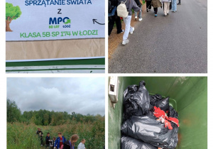 Kolaż zdjęć z akcji Sprzątanie Świata