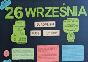 Gazetka informująca o Europejskim Dniu Języków.