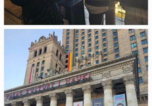 Uczniowie zwiedzają Warszawę.