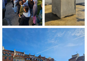 Uczniowie zwiedzają Warszawę.