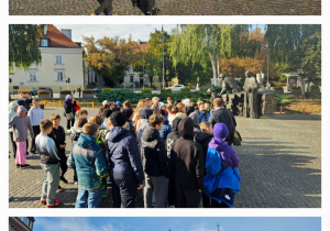Uczniowie zwiedzają Warszawę.