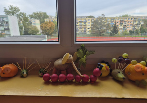 Zwierzęta wykonane z owoców i warzyw